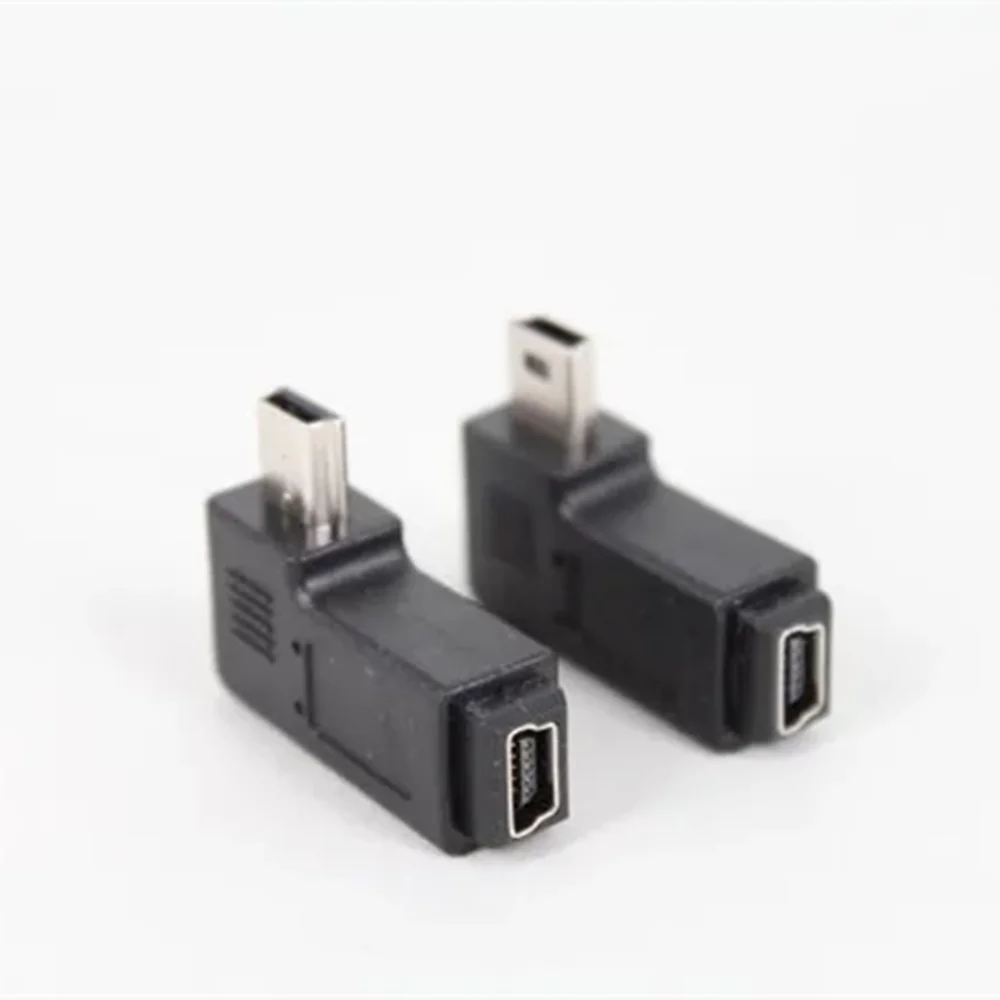 

2 шт./лот 90 градусов левый и правый мини USB B папа мини USB Разъем адаптеры зарядное устройство