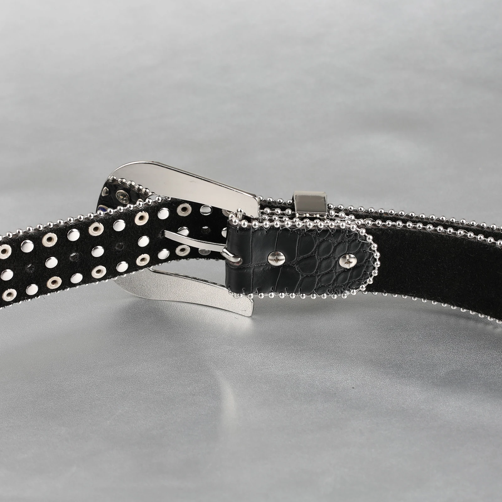 Rhinestone Needle Buckle Belt For Women's Rivet Belt 3.8cm