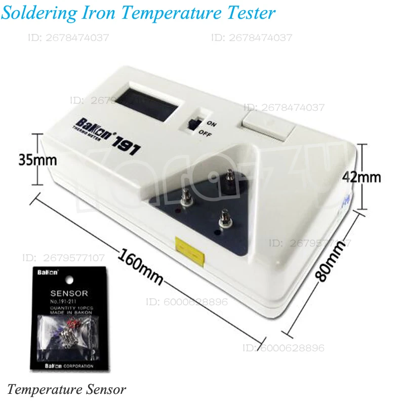 

Digital Soldering Iron Thermometer With 2pcs Sensors for Free Temperature Instruments Tester For Soldering Iron BK191