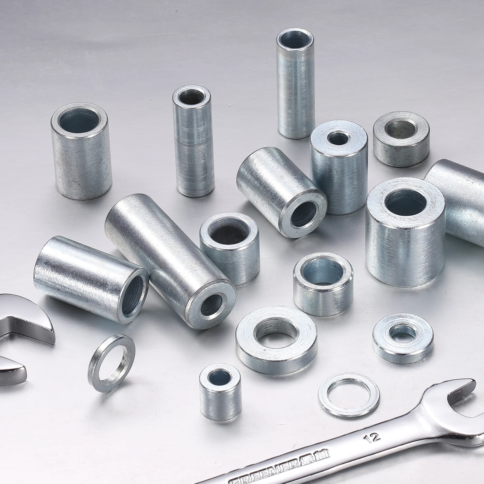10Pcs Galvanized Steel Spacer Washers Q235 Carbon Steel Spacer Zinc-Plated Surface Washers Gasket Washers Round Hollow Gaskets