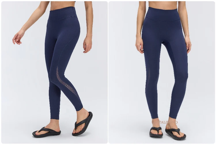 VITALINOVO Mesh-Leggings für Damen, hoch taillierte Yoga-Hose, Workout-Laufleggings, Fitness-Sportstrumpfhose mit Taschen, squatproof – Detail 1