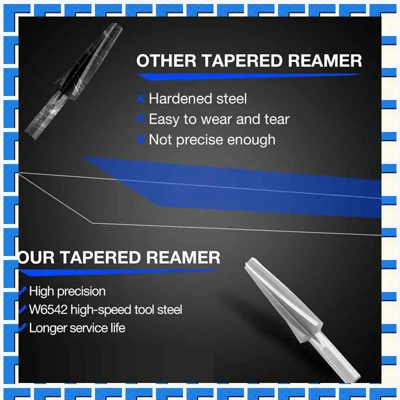 

ABNG 10 Degree Tapered Ball Joint Reamer, 6542 High-Speed Tool Steel Tapered Reamer Tie Rod For 1-1/2Inch Per Foot