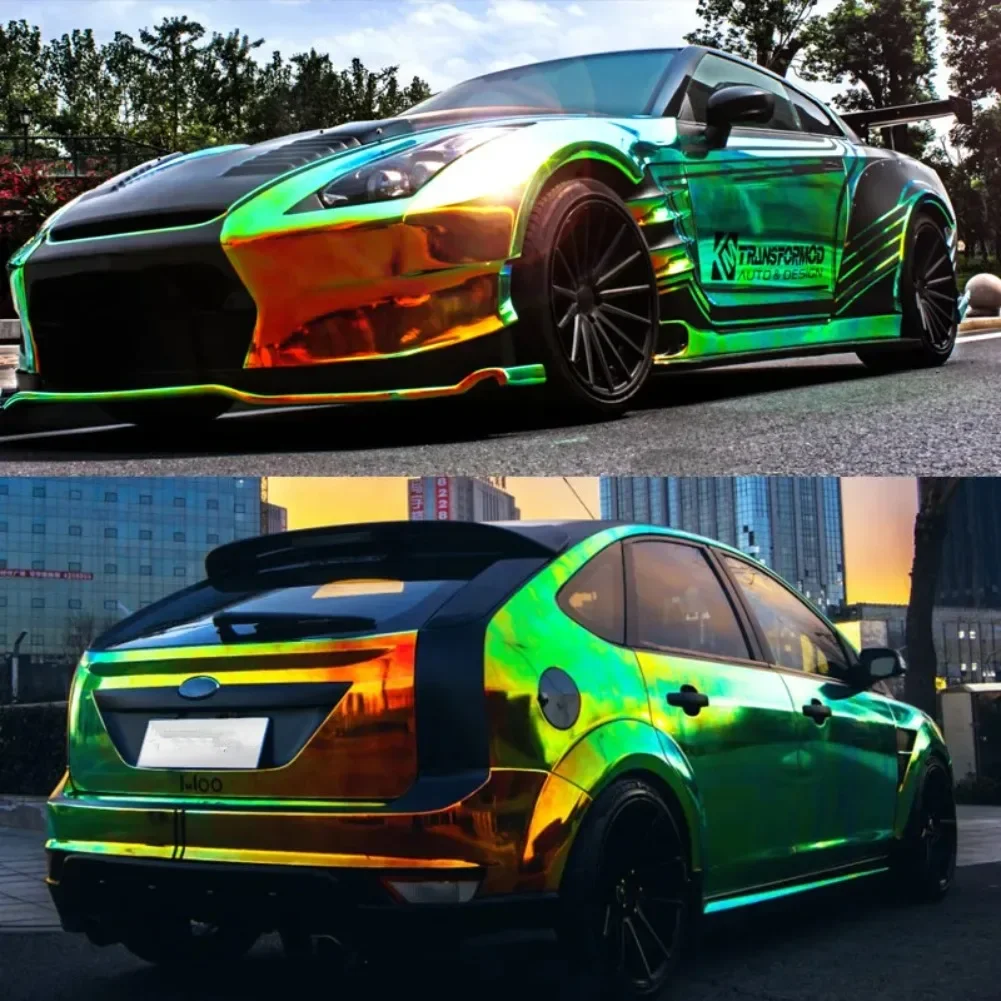 50*135 Glossy Car Body Film Colorful Exterior Vinyl Car Wrap Electro Coating Color Change Car Styling Stickers