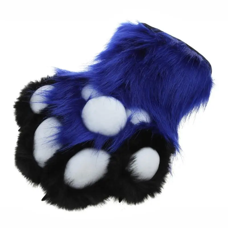 652F Wolf kostuum harige poothandschoenen schattig pluche wanten dier cosplays feestaccessoire