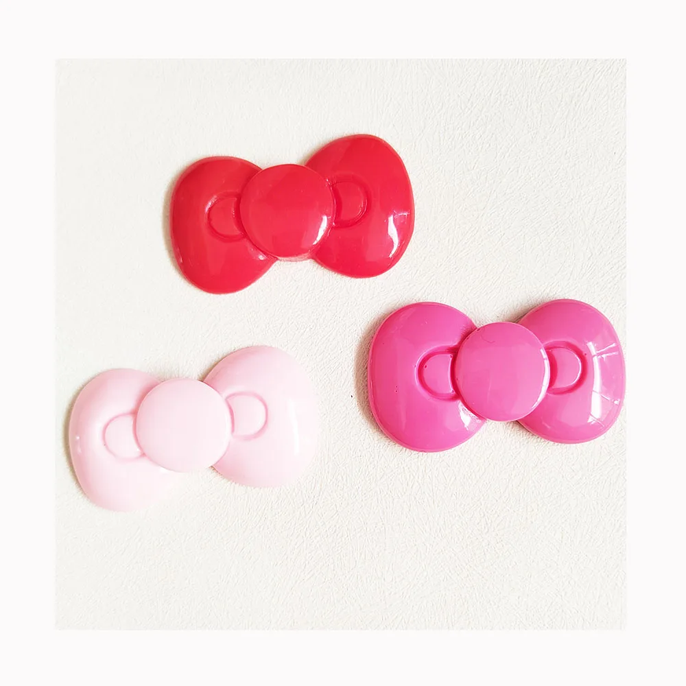

Kawaii Bow Flat Back Cabochons Handmade Resin Material Crafts DIY Hair Bow Decorative