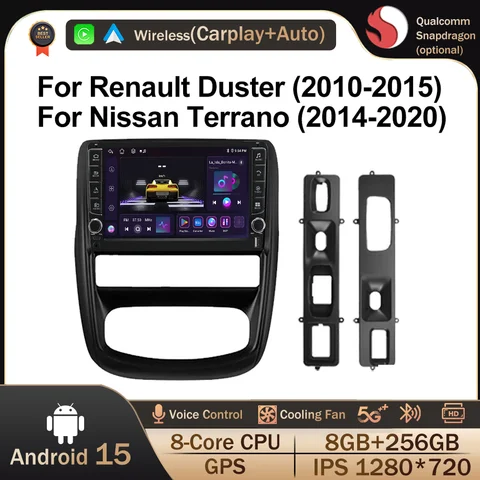 Android 15 For Renault Duster 2010 - 2015 and Nissan Terrano 2014 -2020 2 Din Car Radio Multimedia Stereo Navigation Carplay GPS