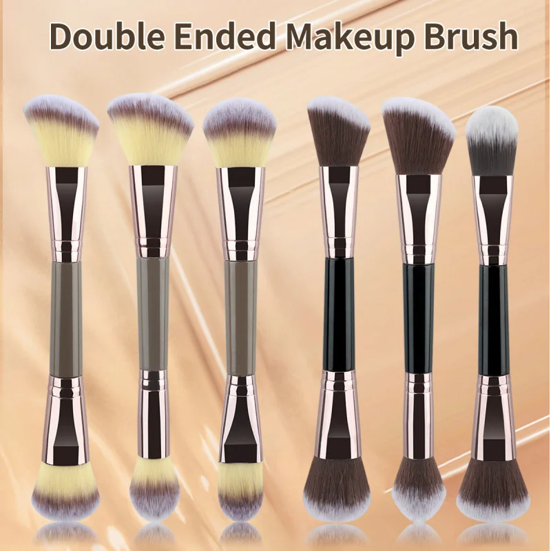 Brosse de maquillage simple à Double extrémité, brosse de fond de teint, brosse de Contour à poils souples, brosse à poudre libre, brosse à flamme multifonctionnelle Bea