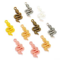 15 pz 6 colori serpente Charms lega metallo animale ciondoli per accessori gioielli fatti a mano fai da te che fanno 21*10mm D9341