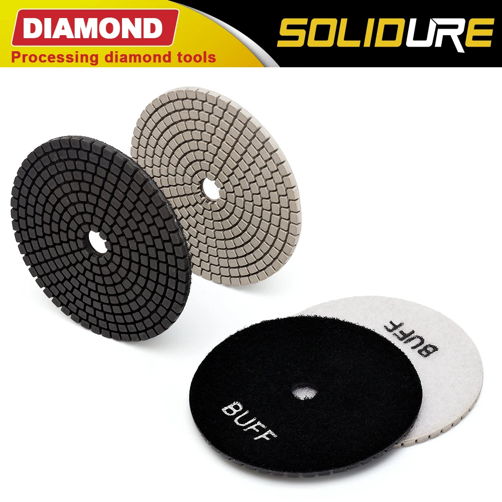 

2pc/Lot 100mm black Buff polishing pads for polishing granite,marble and Engineered stone