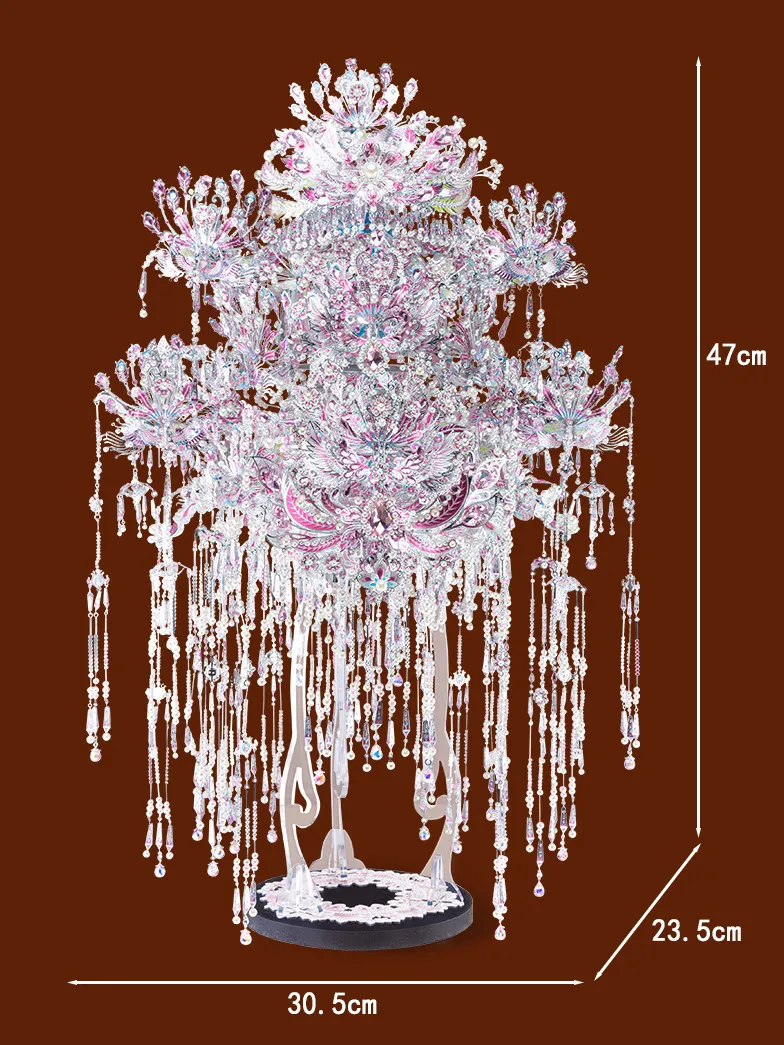 Guofeng Metal Three-dimensional Assembly Gilt Phoenix Crown Shili Hongzhuang Full Set of DIY Wedding Crown Material Package