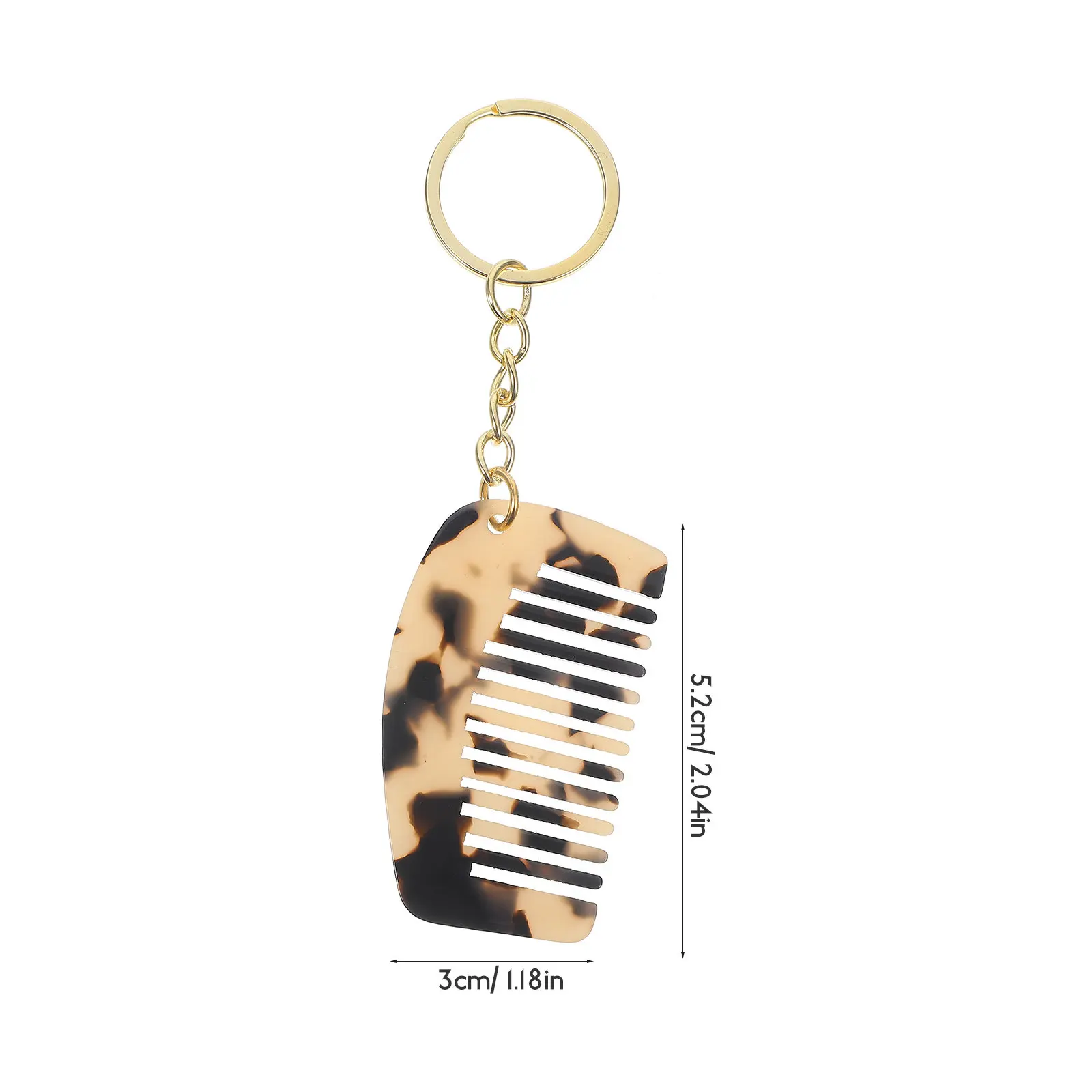 2 Pcs Keyring Hair Comb Keychain Attached Combs Hand Pocket Compact Cute Portable