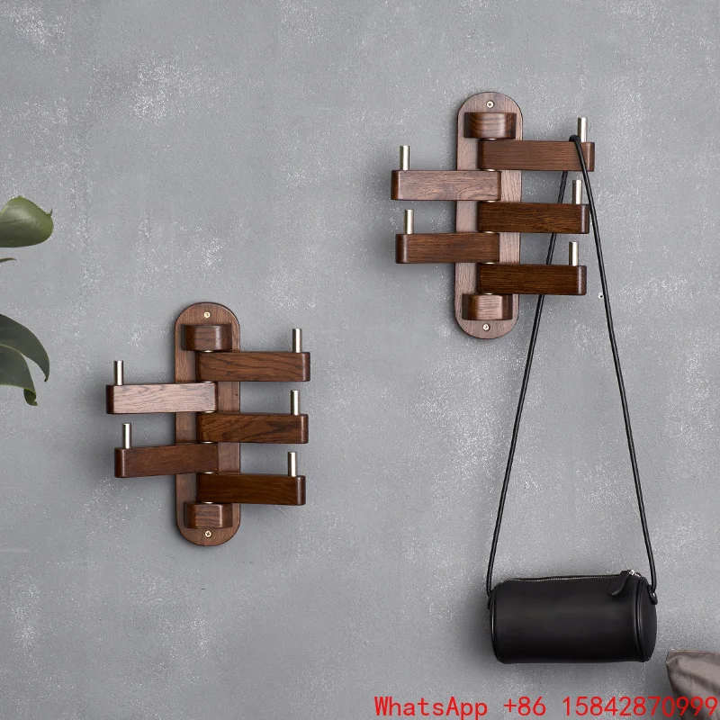 無垢材北欧寝室の壁リビングルームクリエイティブバッグラック