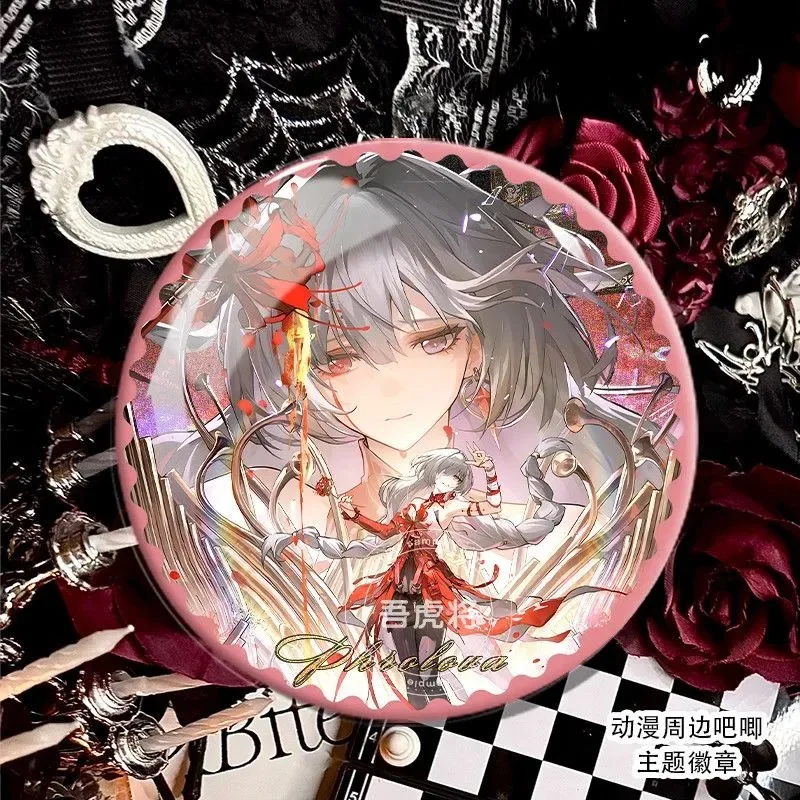 Hadiah Koleksi Lembar Reflektif Lencana Dada Flash Ganda Flolo Cosplay Game Pasang Bisikan Anime