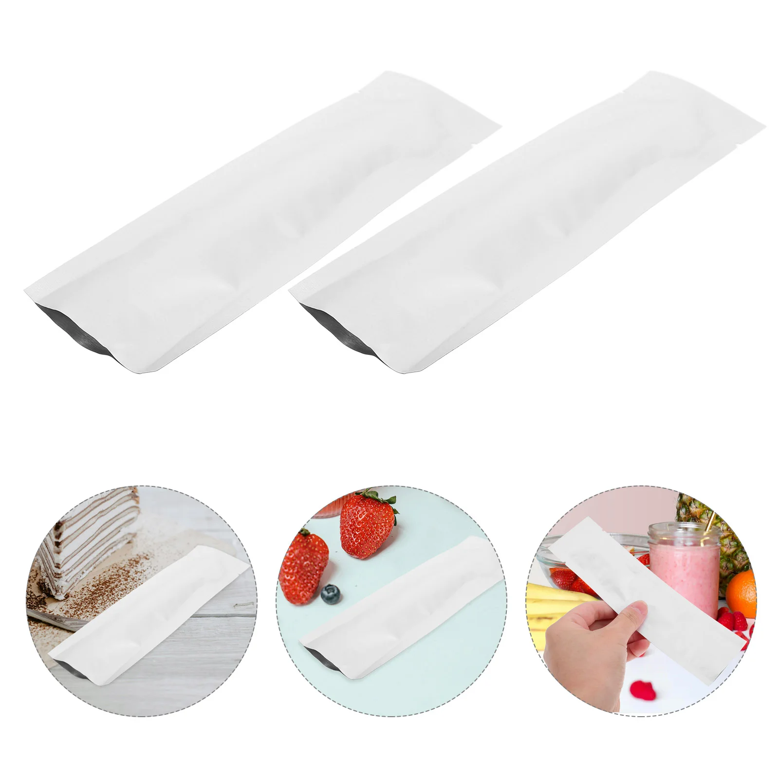 100pcs Aluminum Foil Seal Bag Protein Powder Packaging 50x180mm Silver Term Storage Independent Pouches Food