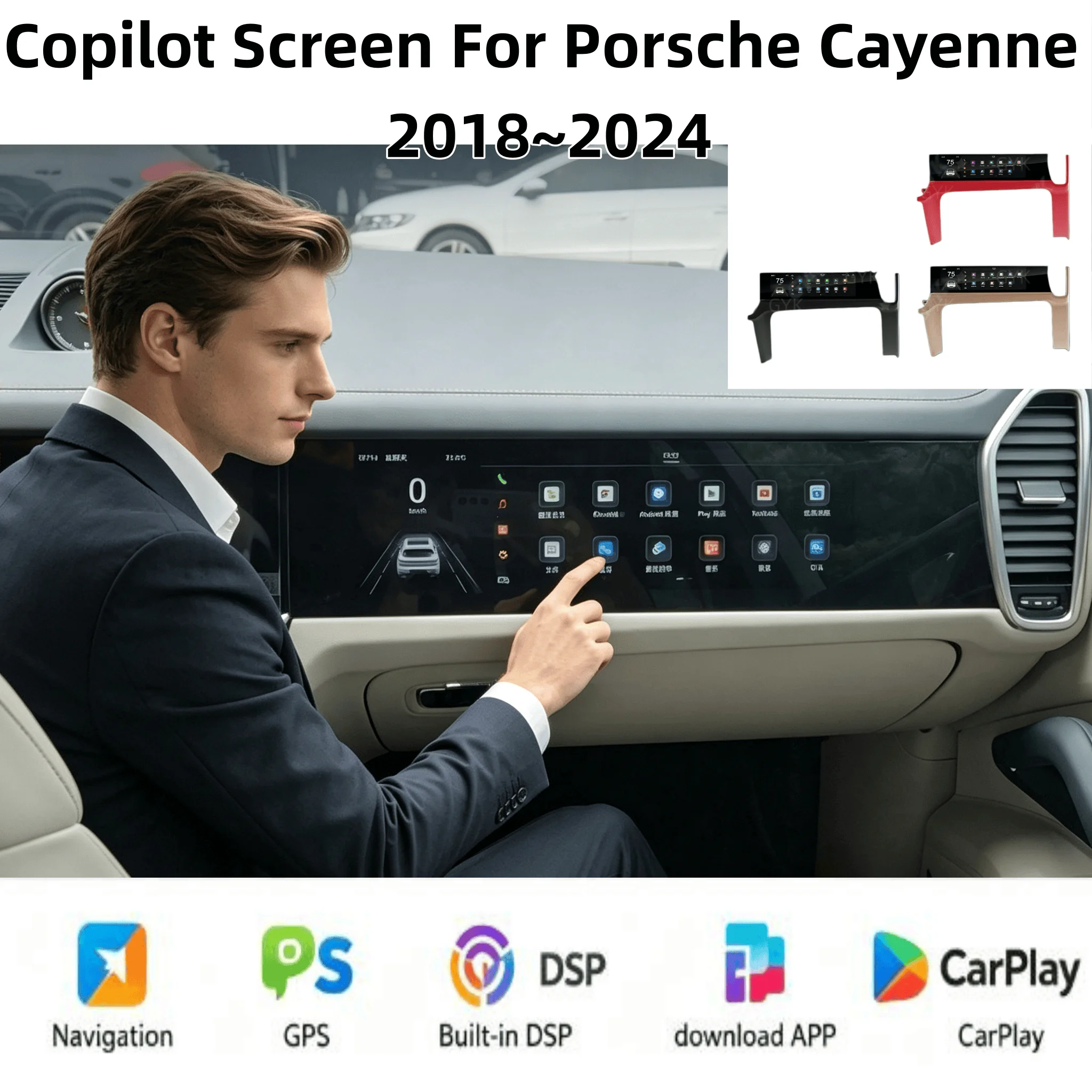 Copilot Android Car Radio For Porsche Cayenne 2018~2024 Carplay Navigation Multimedia Co-pilot Passenger Entertainme Headunit