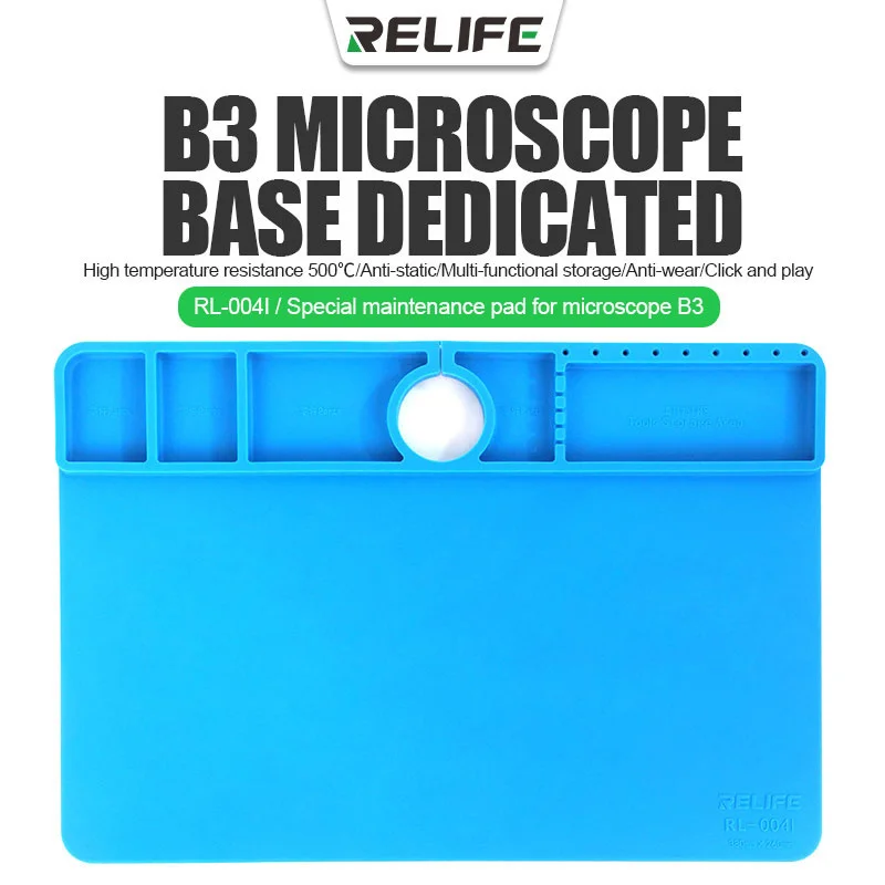 RELIFE RL-004I microscopio B3 almohadilla de reparación aislamiento almohadilla de silicona de alta temperatura almohadilla de mesa de soldadura para Estación de soldadura BGA
