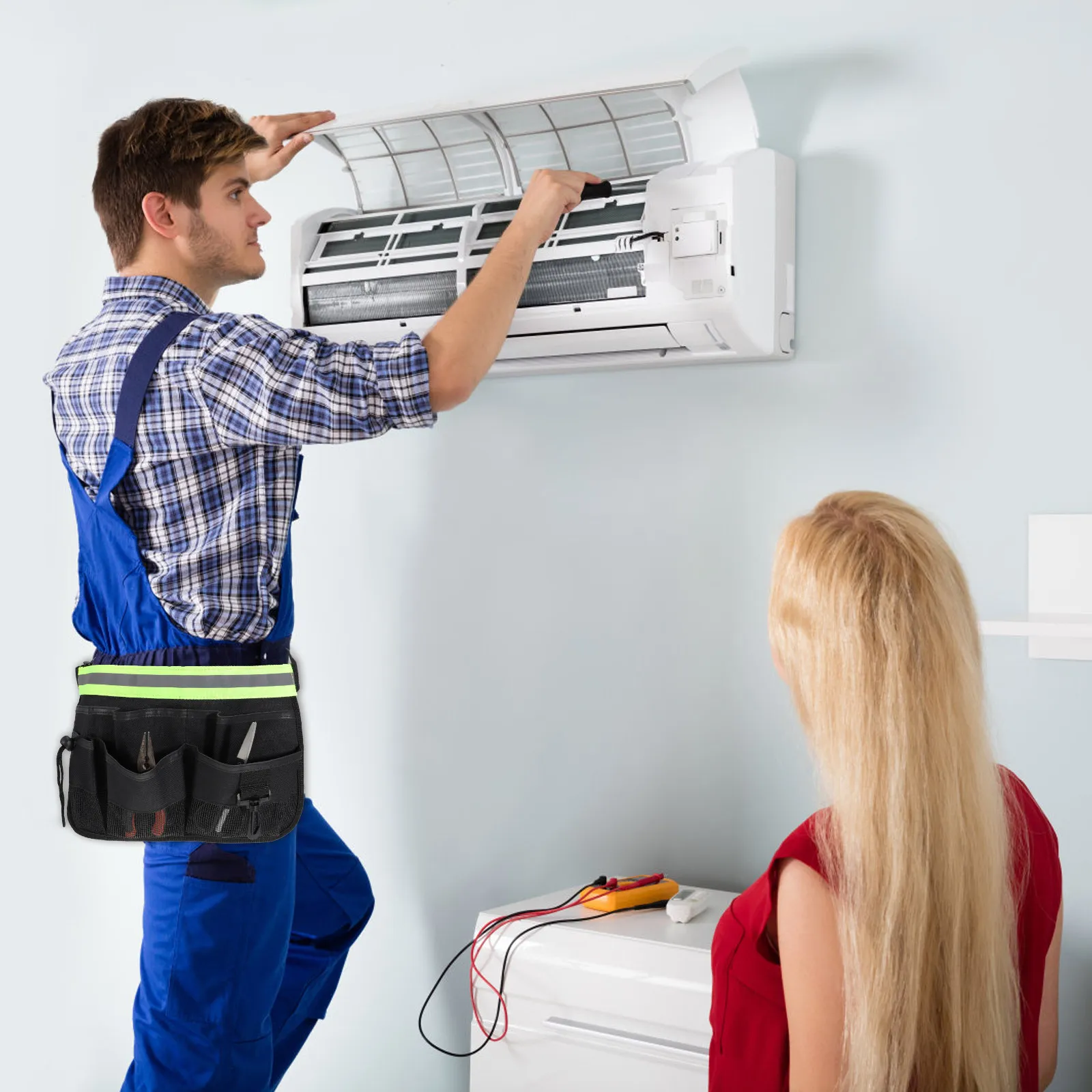 

Прочная утолщенная поясная сумка для инструментов из оксфордской ткани, профессиональная односторонняя сумка для инструментов для строителей и плотников