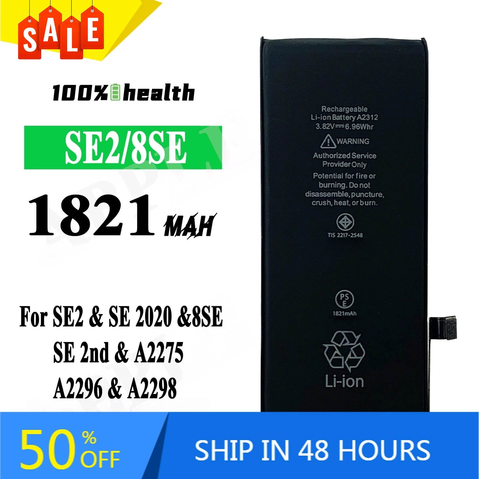 

1821mAh SE2 SE2020 8SE SE2nd A2275 Mobile Phone Battery for IPhone Se2 8se Rechargeable Battery