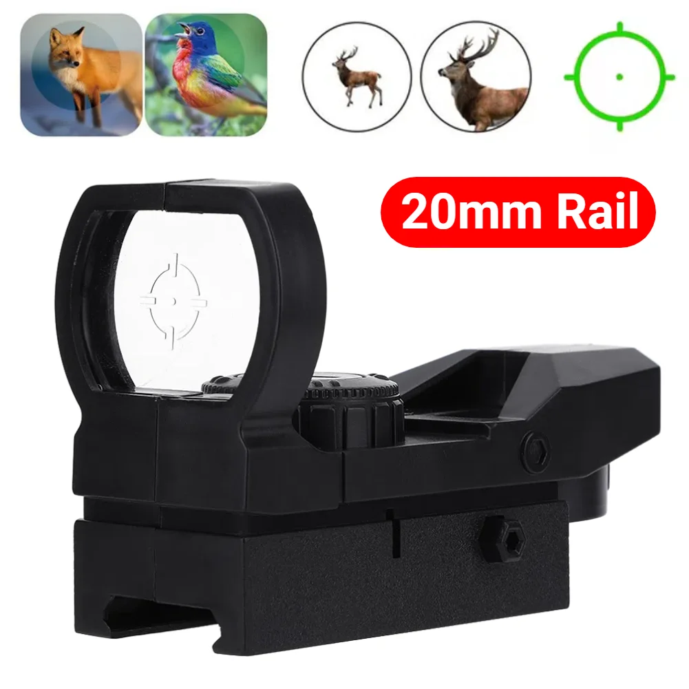 Hot 20mm Rail Riflescope ABS Green Dot Sight Scope Compact Sights for 20mm Rail Mount Rifles Holographic Rifle Scope