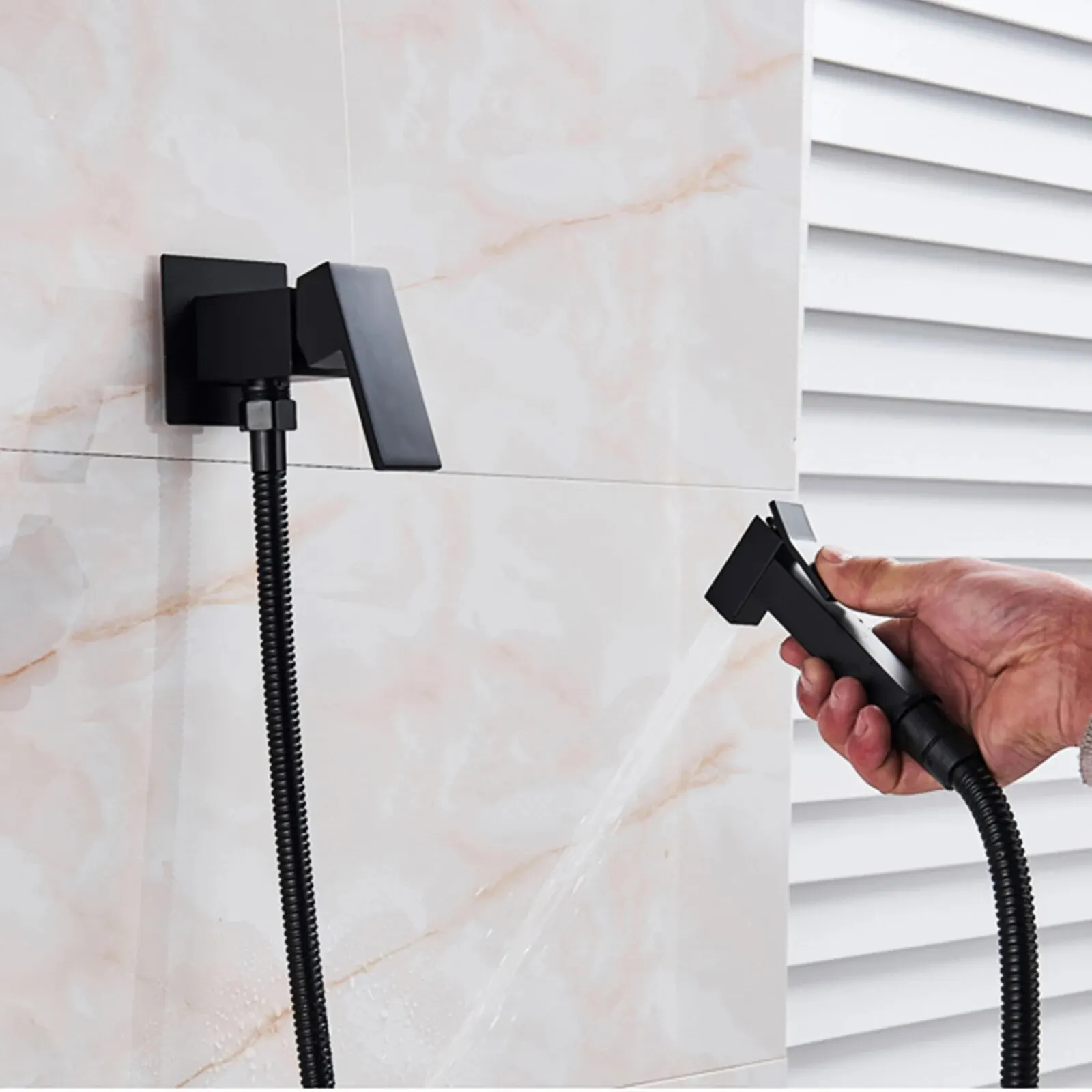 Brass Bidet Faucet Single Cold Water Tap Handheld Bidet Spray Shower Set Toilet Shattaf Sprayer Douche Hygienic Shower Black image 6