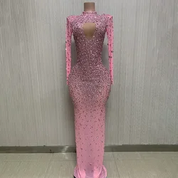 2026 Perspective Sparkling Diamond Crystal Evening Crystal Birthday Evening Dress Robe De Soiree Elegante Pour Femme Prom Dress