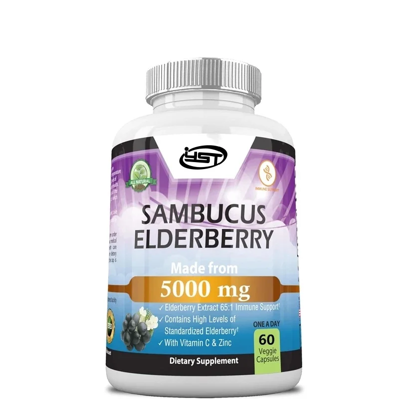 

Sambucus elderberry 5000 мг ультра концентрированный 65:1 с витамином C и экстрактом цинк-самбукуса для иммунной поддержки и защиты