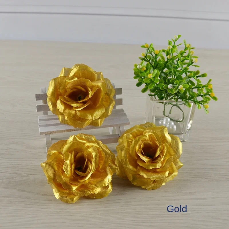 10 Stück 8cm Champagnerfarbene Künstliche Rosa Rosenblüten für Hochzeitsbogen-Dekoration, Heim- und Gartenzubehör