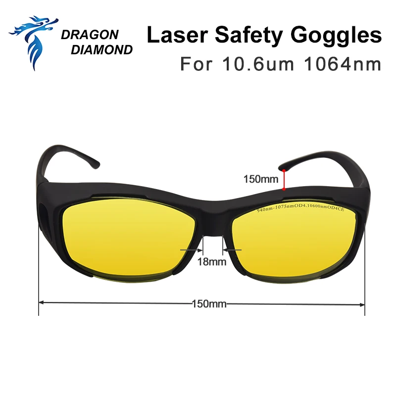 Imagem -05 - Óculos de Segurança do Laser Óculos de Proteção Od4 Escudo Proteção Eyewear para Yag Dpss Fibra e Co2 Laser Máquina 10.6um 1064nm