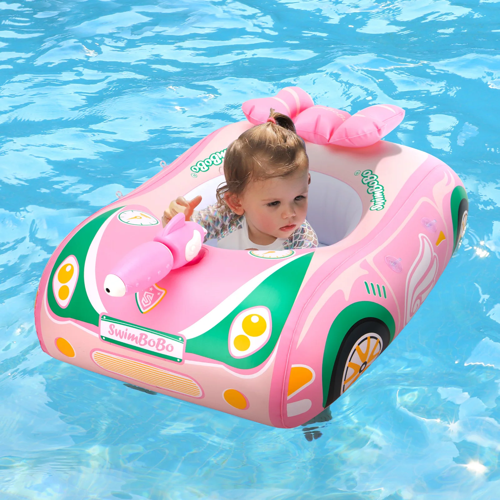 Swimbobo Pink Girl Kids nadmuchiwane dzieci pływające krzesło łódź pistolet pływające do wody malucha wodne zabawki Baby Baby Ring Float z