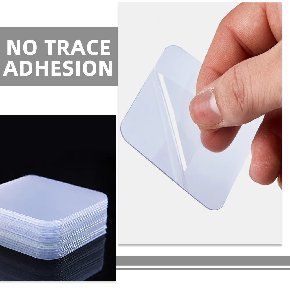 60 قطعة من وسادات لاصقة شفافة مزدوجة الجوانب، شريط لاصق عالي التحمل قابل للإزالة على الحائط، مثبتات لاصقة متعددة الوظائف للمكتب المنزلي