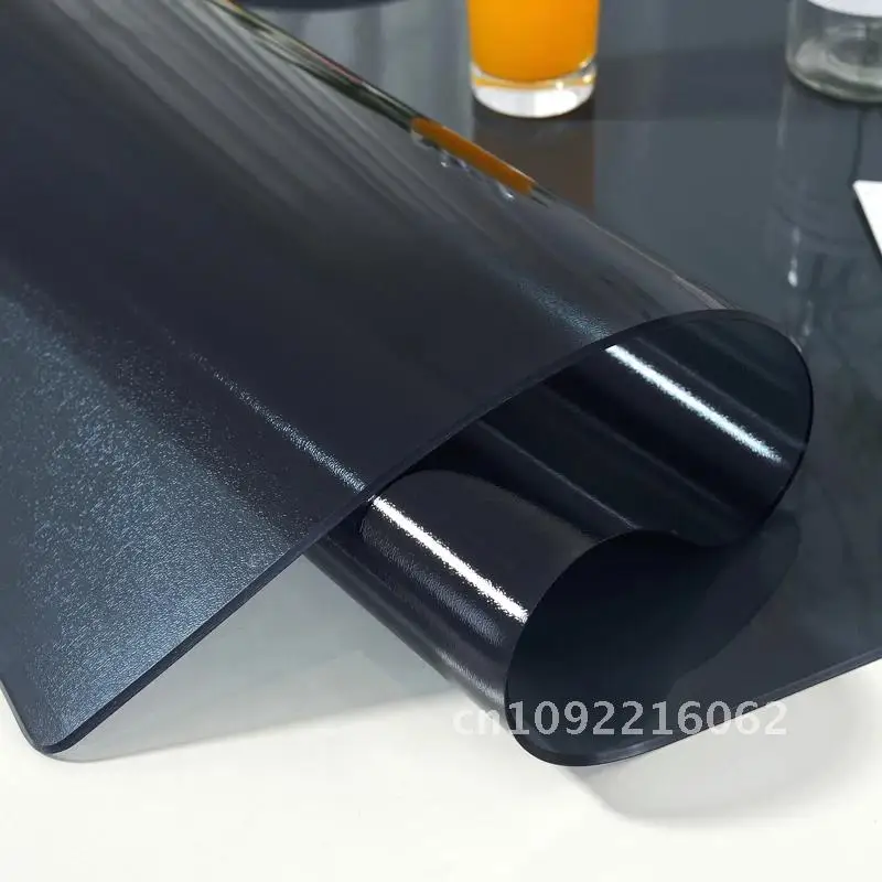 PVC Tablecloth Black Pattern Kitchen Dining Desk Office Table Cover Protective Soft Glass Waterproof Tablecloth Home Table Mat