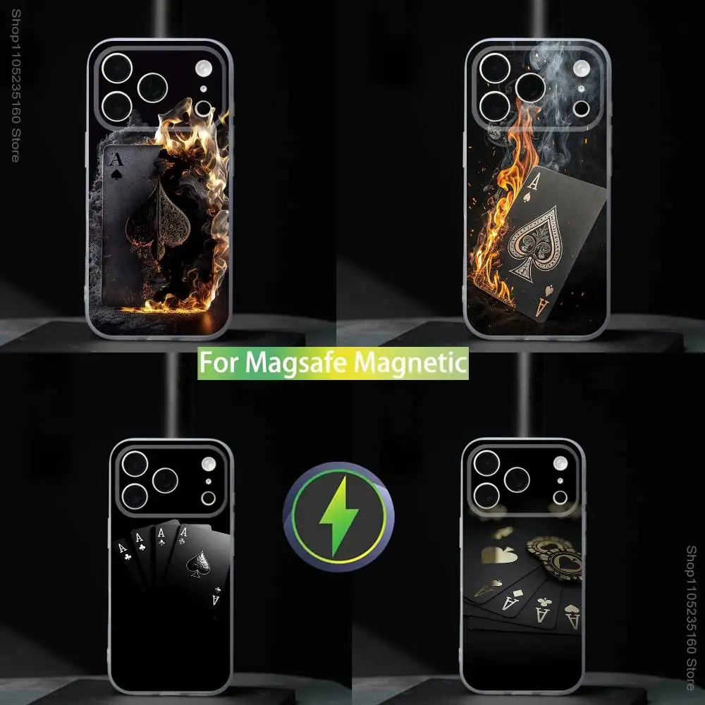 

Чехол для телефона Spades Poker Cards Ace Art для iPhone 17,16,15,14,13,12,11,Pro,Max,Plus,Mini,SE4,E для Magsafe Wireless