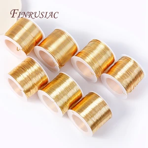 18k الذهب مطلي الأسلاك النحاسية 5 متر DIY المجوهرات صنع الأسلاك المعدنية النحاسية لحرف المجوهرات اليدوية أعلى 8 مبيعات من النحاس الأصفر لمجوهرات الأزياء - No3