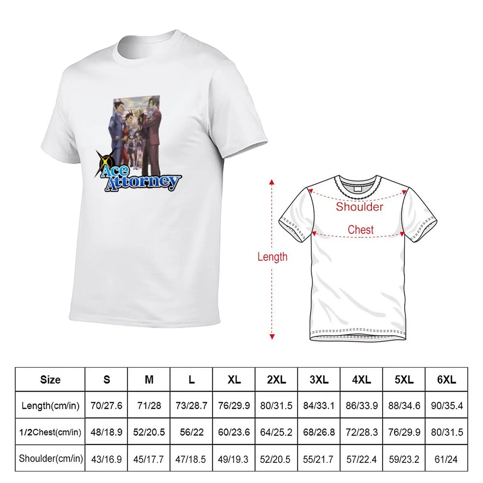 Ace Attorney-Camiseta de manga corta para hombre, ropa estética funnys, ropa pesada