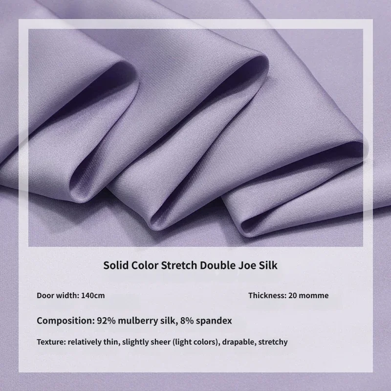 Premium Solid Stretch Double Georgette Silk Fabric Soft for Shirt Blouse Dress Evening Gown DIY Craft Handmade Sewing Material