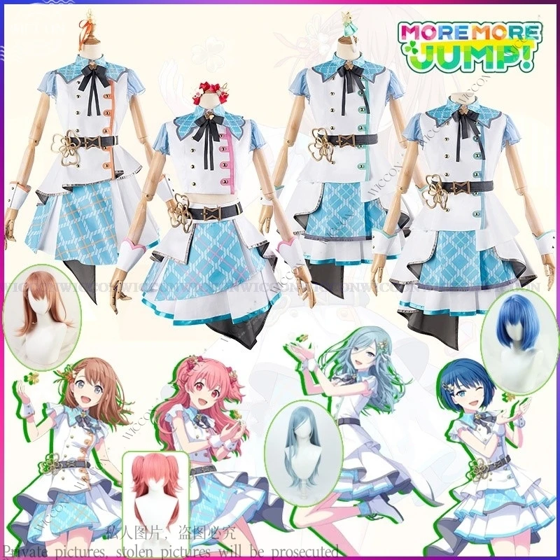 More More Jump! Anime Game Momoi Airi Hinomori Shizuku Kiritani Haruka Hanasato Minori PJSK Stage Costume Cosplay Wig Idol Band