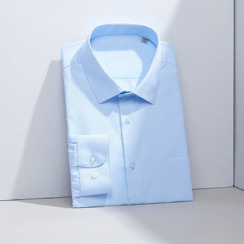 

Spring 2024 Men's Casual Faion Long Sve irt Mixed Net Color Stripe Busin Stand Fit Youth No Iron Treaent