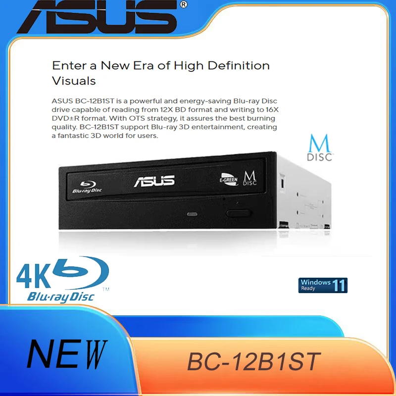 

Комбинированный привод Asus BC-12B1ST с бесшумным внутренним Blu-Ray (12 считывань BD-R, 16x DVD±R, 8x DVD±R DL, 12x DVD-RAM) Без розничной коробки