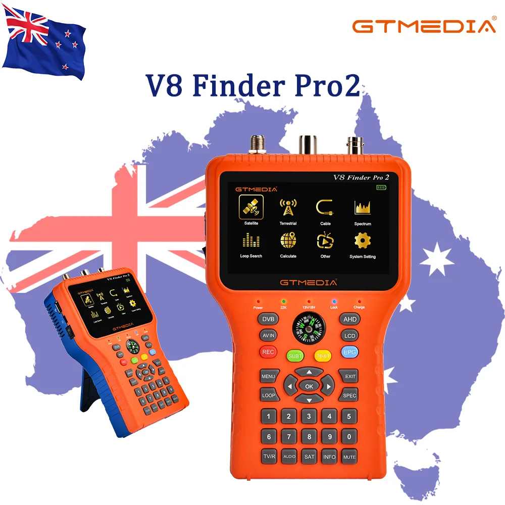 Satellite meter GTmedia V8 Finder Pro2 DVB-S2 DVB-T2 DVB-C AHD H.265 satellite Finder spectrum analyzer LCD Display Stock in Australia