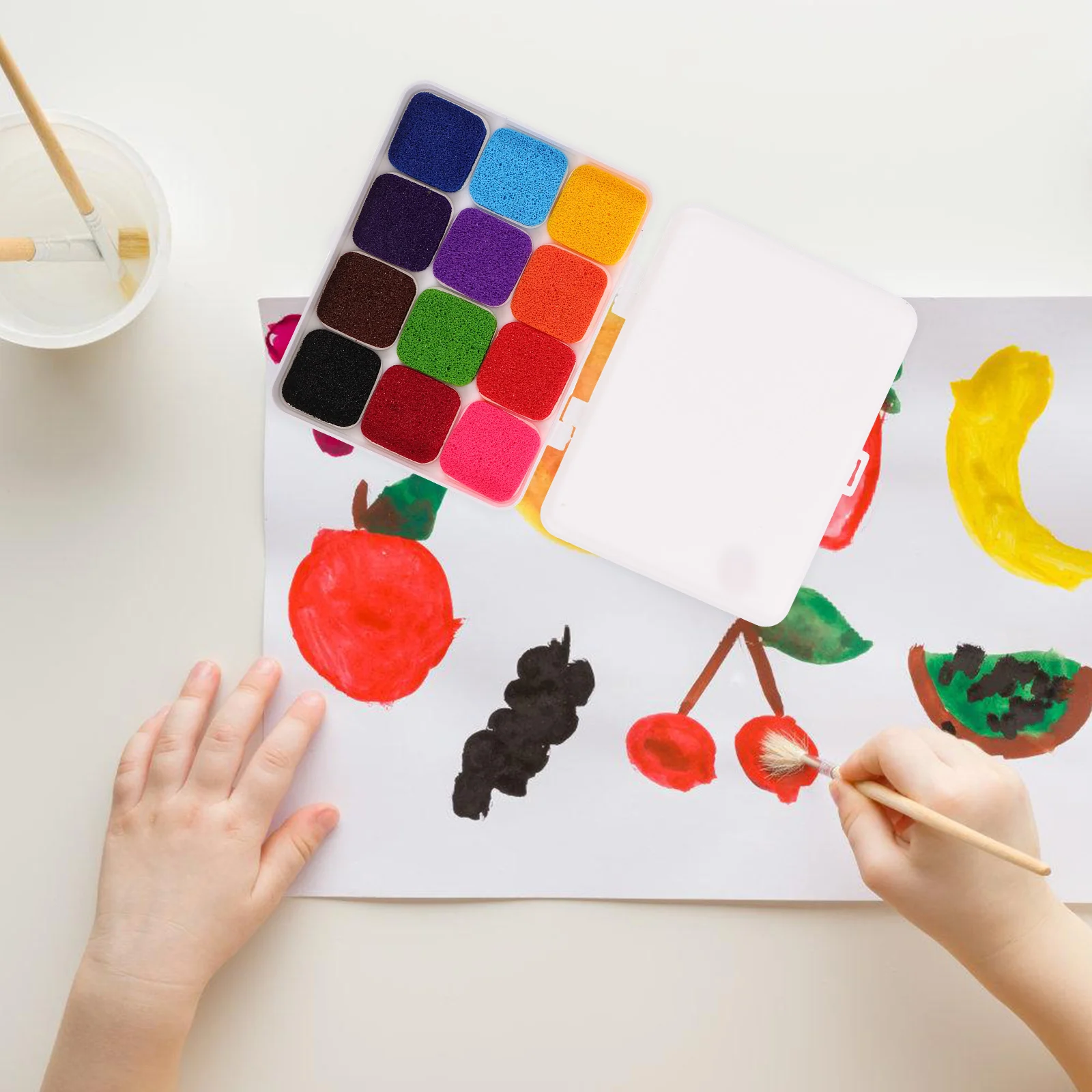 1Set Kleurrijke Vinger Inkt Pad 12 Kleuren Wasbaar DIY Graffiti Craft Schilderen Veilig voor Kinderen Unisex Inkt Pad Postzegels voor Ambachten