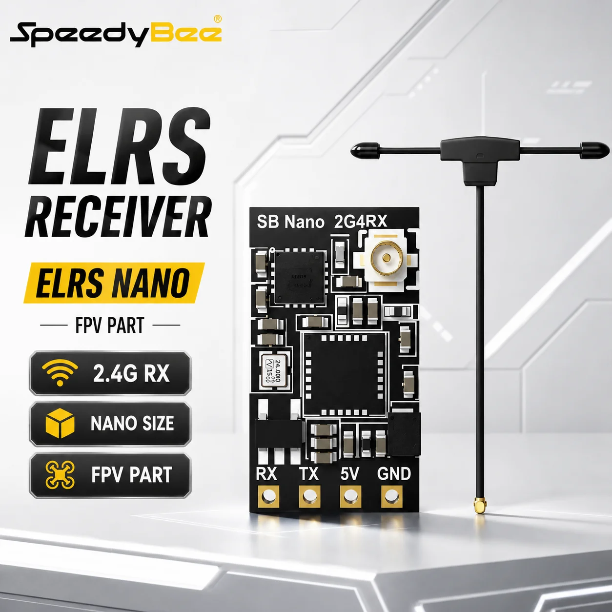 SpeedyBee ELRS Nano ELRS Receiver For FPV Drone RC Aircraft Spare Part For Racing Quadcopter DIY Build Repair Replacement