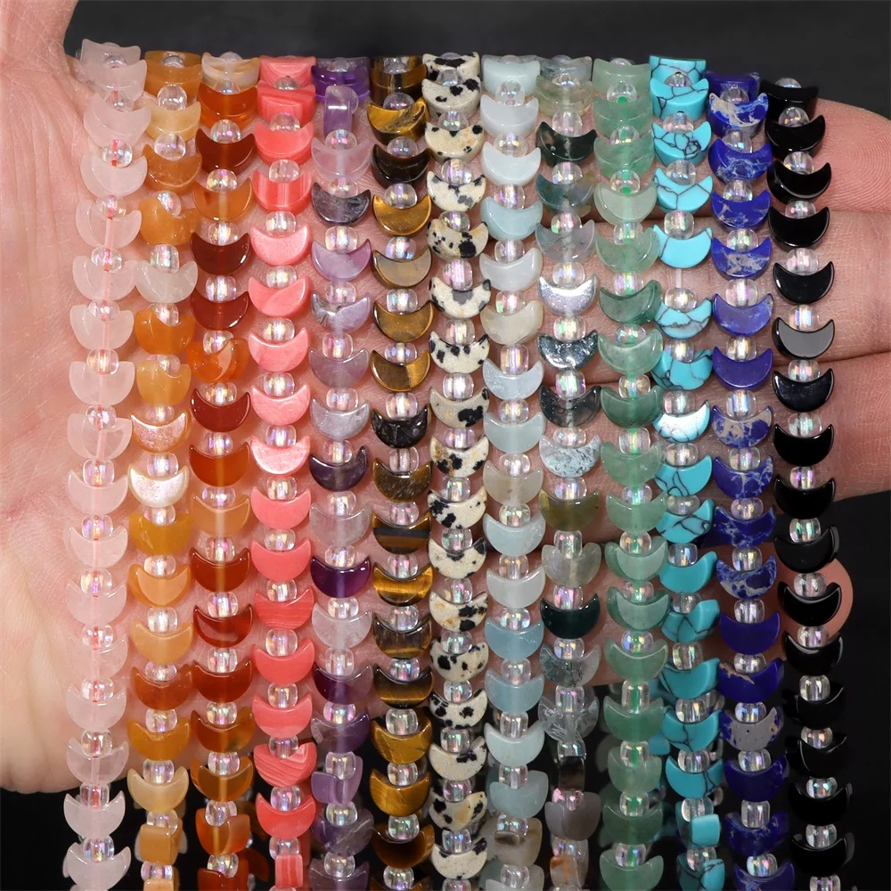 

6-8 мм аметисты в форме полумесяца, бусины из натурального камня, свободные бусины-разделители для изготовления ювелирных изделий, аксессуары для браслетов «сделай сам», оптовая продажа