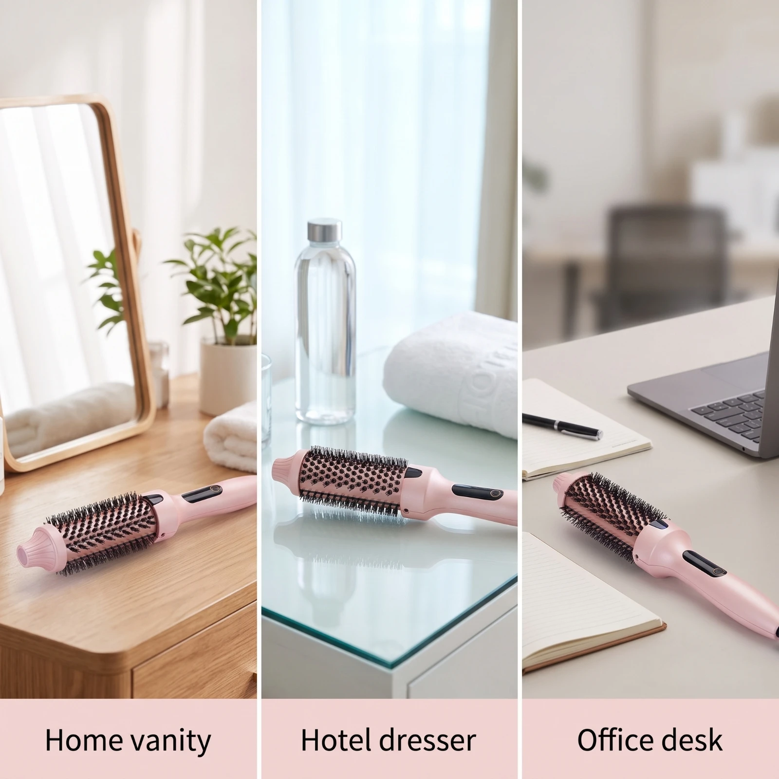 Heated Styling Comb Electric Styling Comb with LCD Display Hot Round Brush Tangle-Free Heated Round Brush Salon-Quality