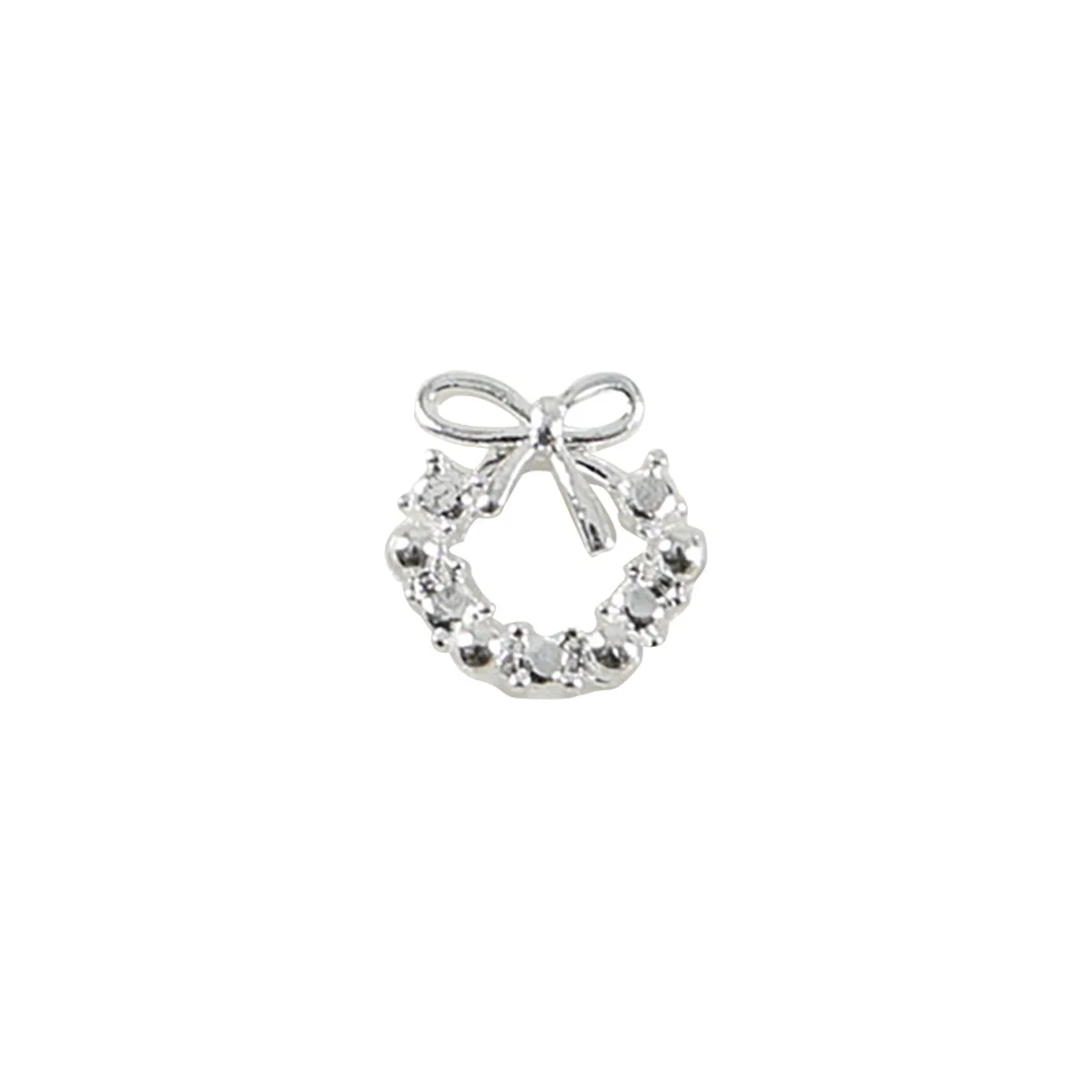 20PCS 3D Metal Nail Art Bow Wreath Frame Charms Garland Accessories For Christmas Nails Decoration Design Manicure Supplies Tool