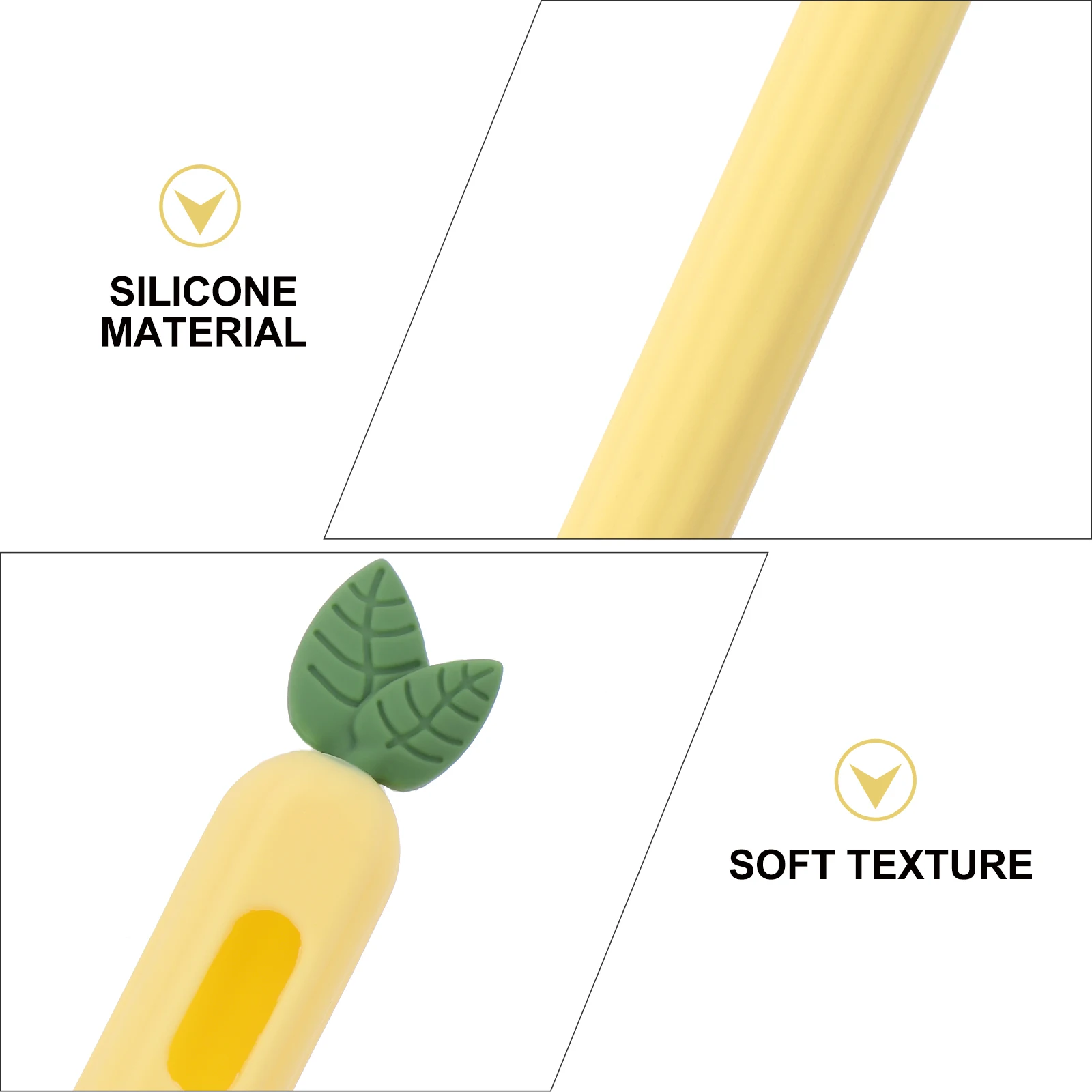 

Carrot Stylus Case Protective Pen Protector Grip Silicone Style Sleeve Yellow for