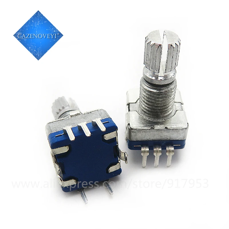 5pcs/lot Half / Plum axis rotary encoder, handle length 15mm / 20mm code switch/ EC11 / digital potentiometer with switch 5Pin