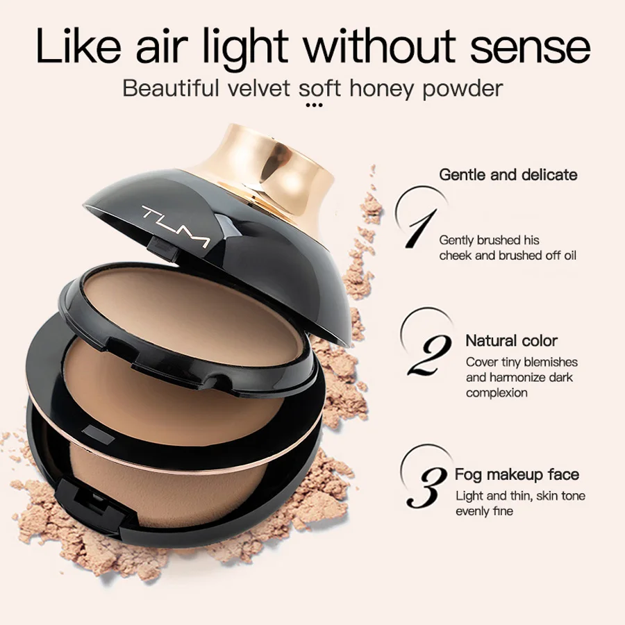 New Waterproof Powder Long Lasting Whitening Concealer Foundation Matte Oil Control Setting Powder Face  Full Foundation TLM TUM