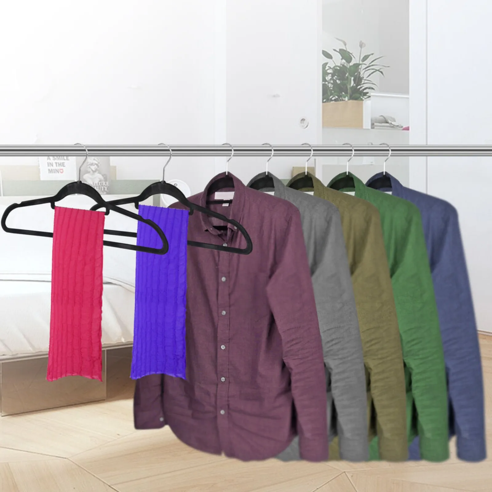 100PCS Velvet Hangers Premium Non-Slip Flocked Clothes Hangers Suit/Shirt/Pants United States