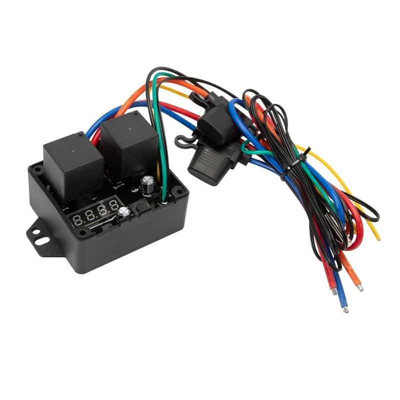 0444 Digital Radiator Fans Controller Swith Kit Adjustable Temperature Range Digital Electric Thermatic Fan Switch Kit