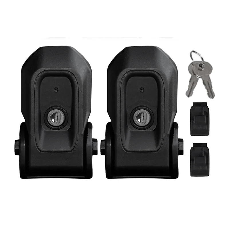 AD05-1 Pair Locking Hood Catch Bonnet Latch with Key Kit Abs+Metal Durable and Anti-Rust for Wrangler Jl 2018-2020 MGO3